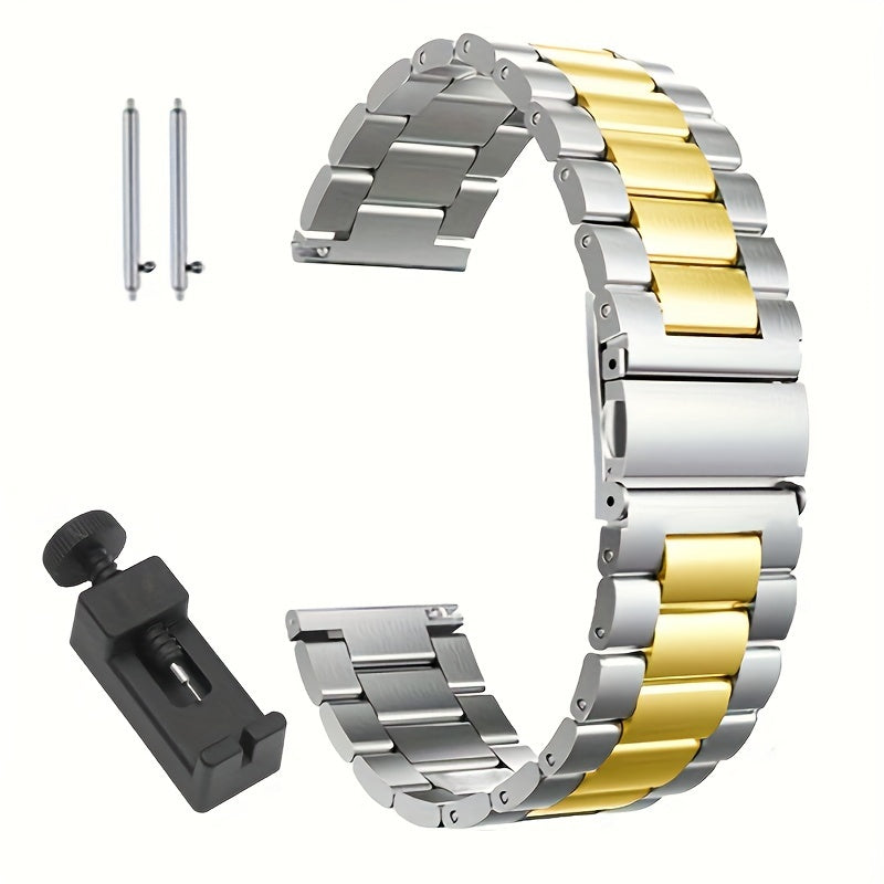 Stainless Steel Watch Band 16mm-24mm for Smartwatches and Traditional Watches Not Water Resistant