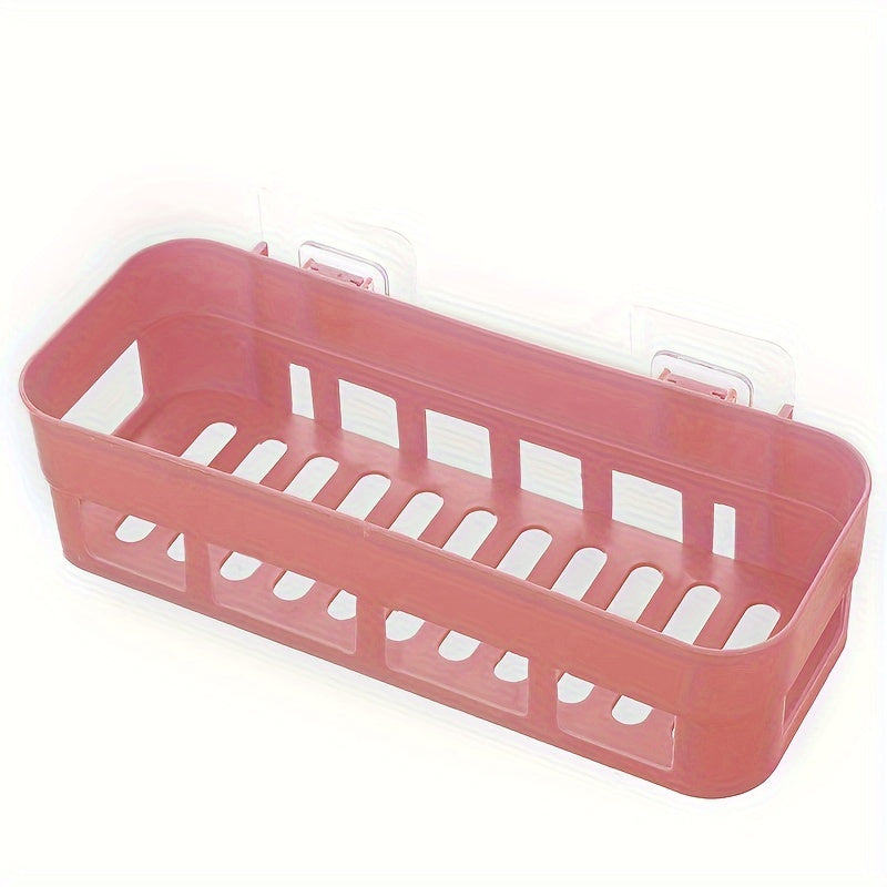 Estante de pared de plástico para baño, organizador autoadhesivo, sin taladro, almacenamiento
