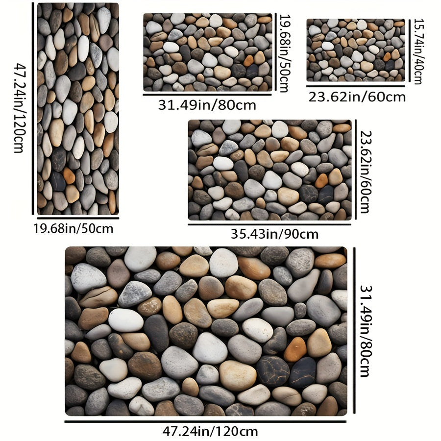 Hand Washable Bathroom Mat Polyester Non-Slip Square Rug for Bedroom Use