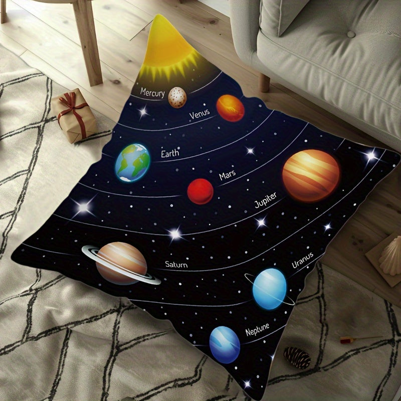 Double-Sided Solar System Throw Pillow Cover 45cm Woven Decorative Cushion Case for Home