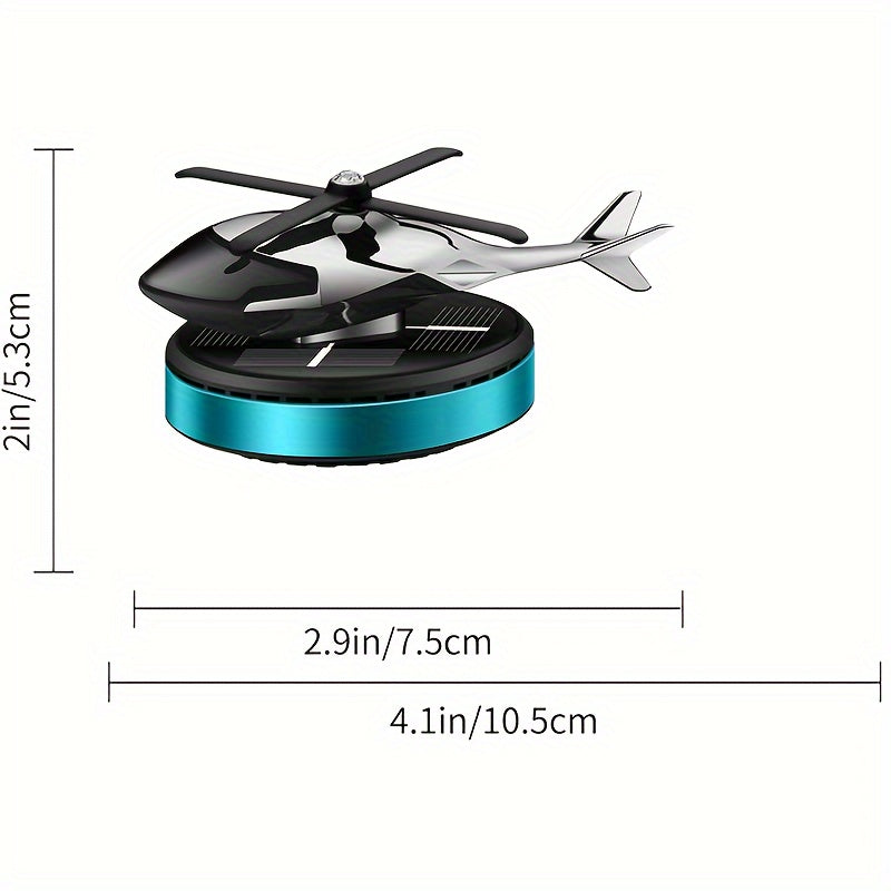 Solar-Powered Helicopter Car Air Freshener Aluminum Alloy Scent Diffuser with Paper Fragrance Sheets