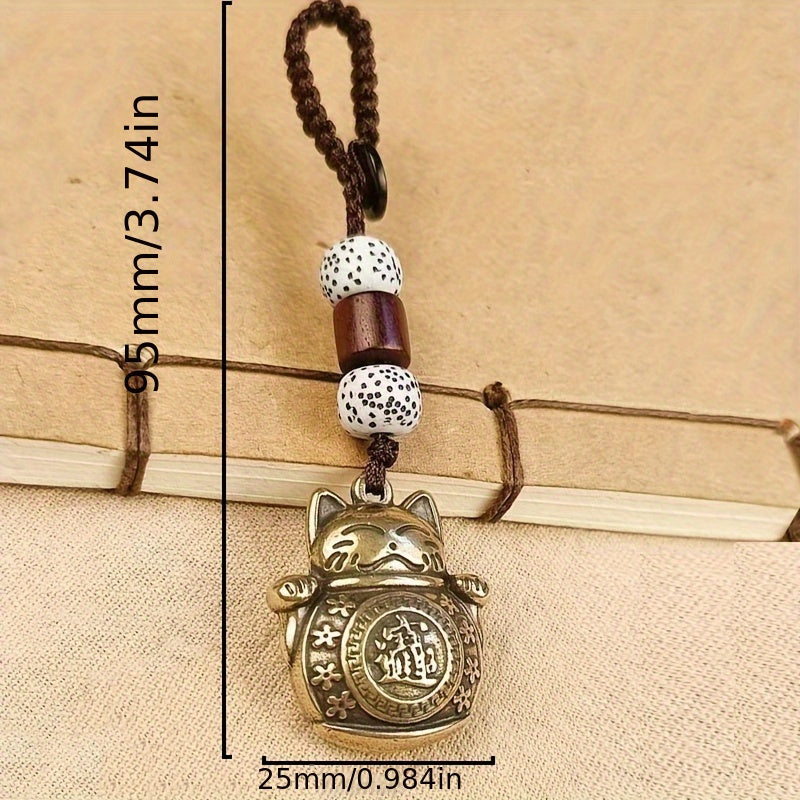 Vintage Lucky Cat kalit soati alloy charm sumkalar, avtomobil kalitlari, farovonlik sovg‘asi uchun