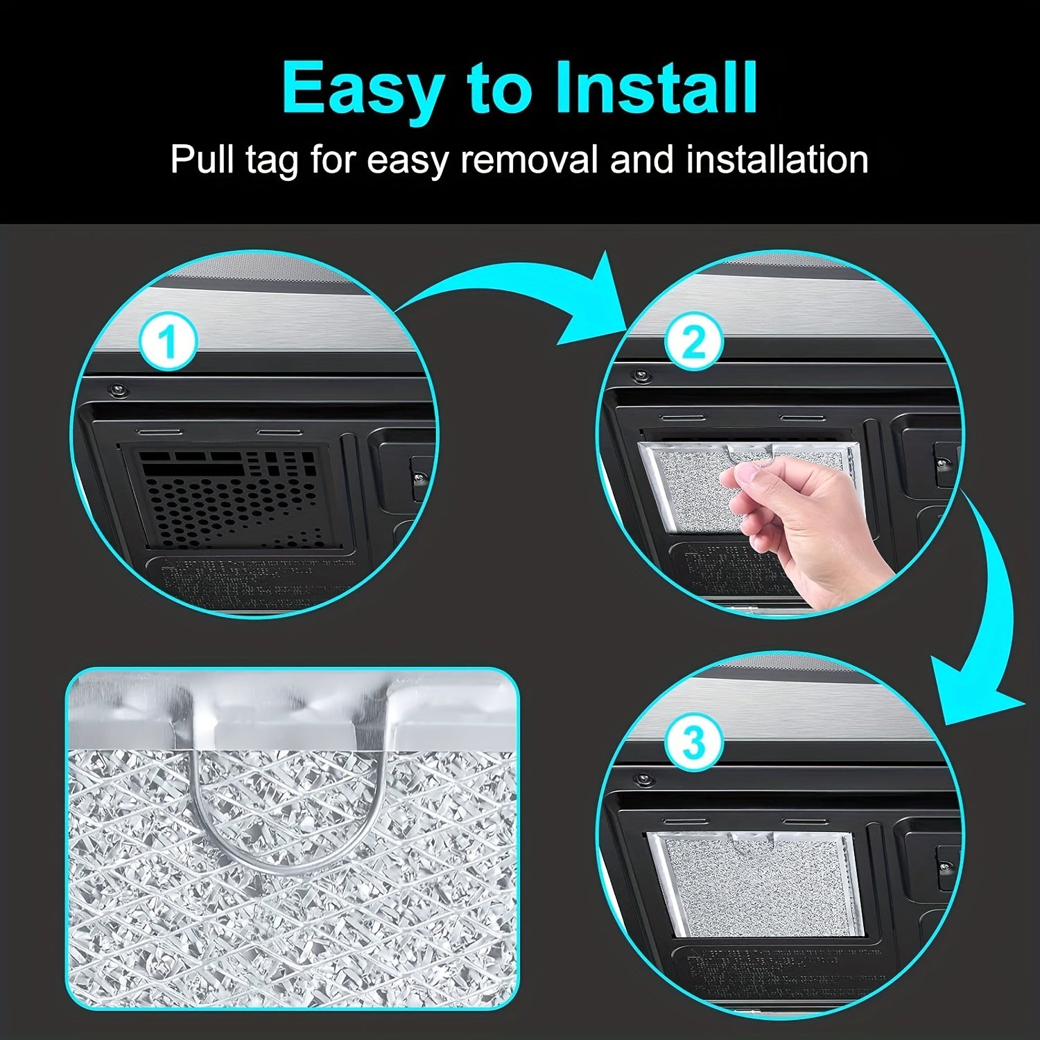 4 ta uzoq muddatli metall mikroto'lqin filtrlar to'plami GE WB06X10359 ni almashtirish uchun, 12.7 sm x 19.41 sm - Pishirish samaradorligini oshirish uchun ideal