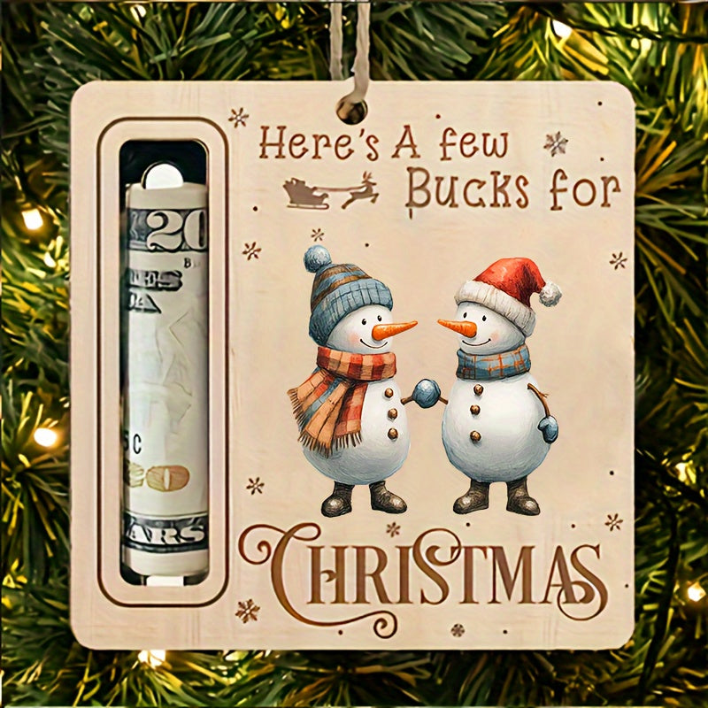 Adorno de árbol de Navidad con Santa, muñeco de nieve, galleta de jengibre, campanas, bastón de caramelo, madera artificial