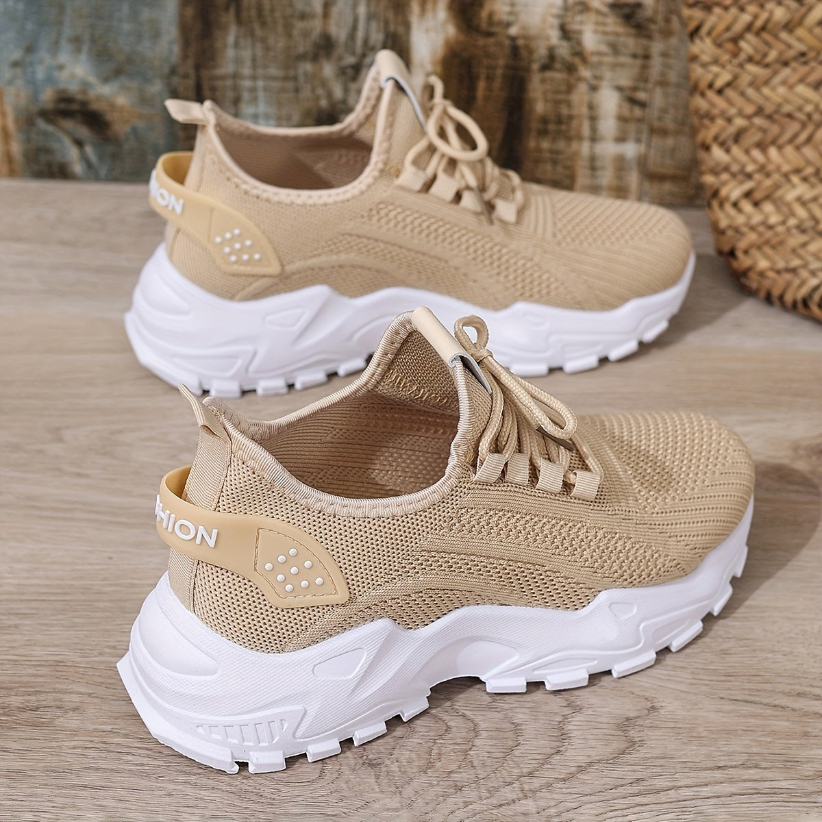 Women's White Mesh Breathable Running Shoes, Lightweight Casual Sneakers