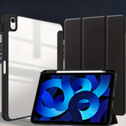 Funda de acrílico transparente duradera para iPad con ranura para bolígrafo y función de sueño/despertar automático para modelos Air y Pro