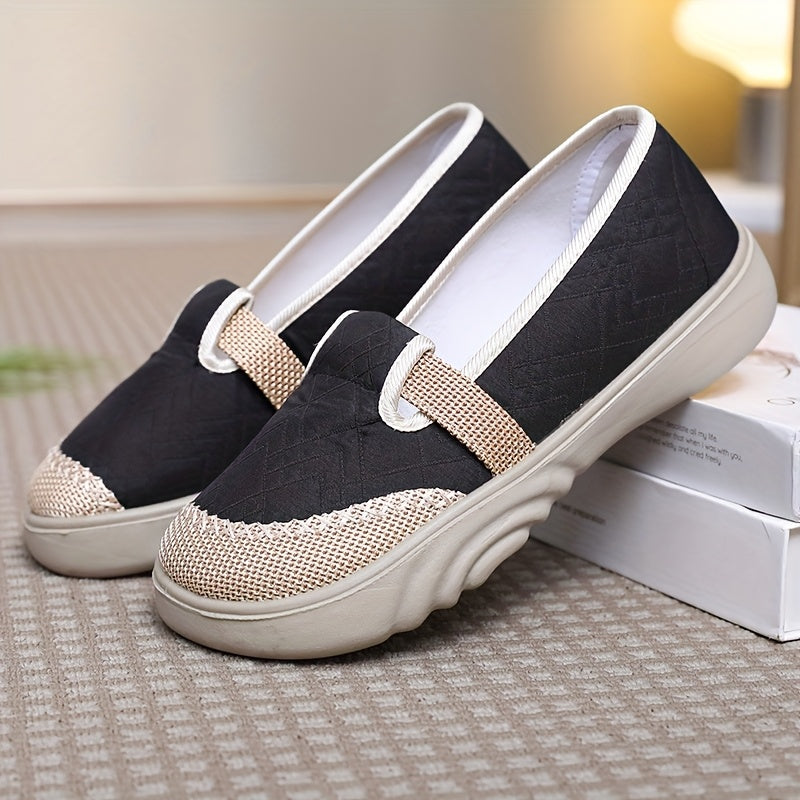 Women's Canvas Shoes Lightweight Slip-On Flats for Spring and Autumn