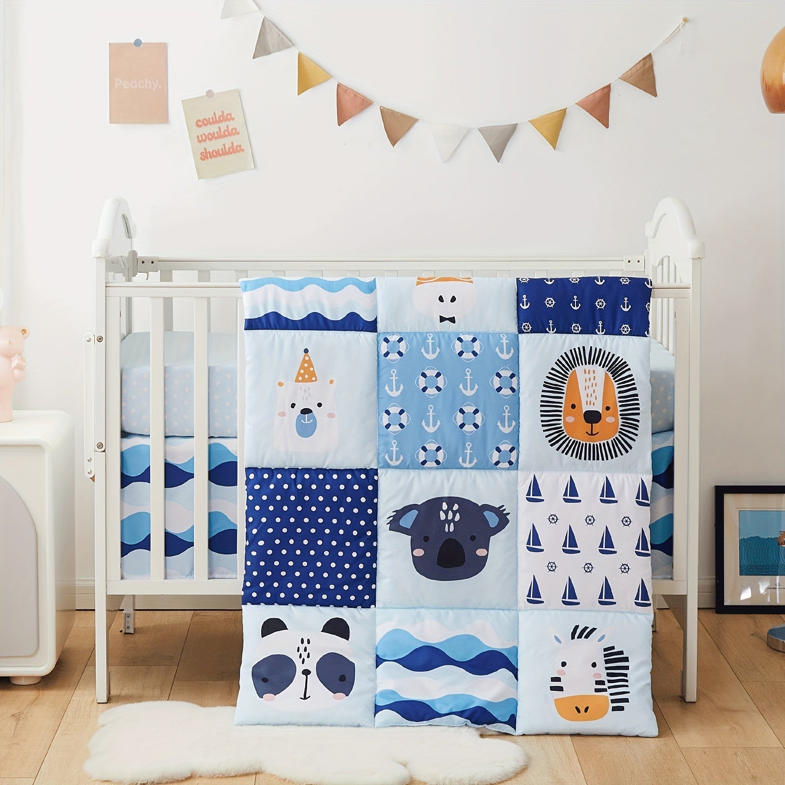 Baby Blanket Soft Quilt for Babies and Toddlers All Seasons Square Animal Designs 84x107cm