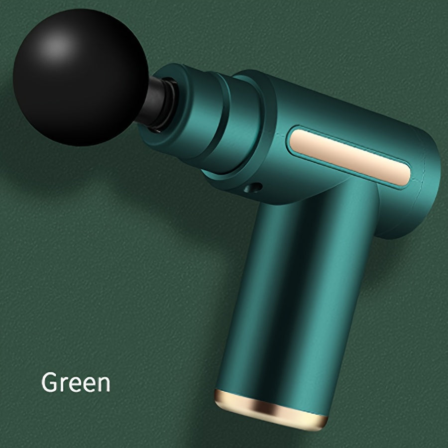 Pistola de masaje fascia con 4 cabezales, motor sin escobillas de 6 velocidades para alivio y recuperación muscular