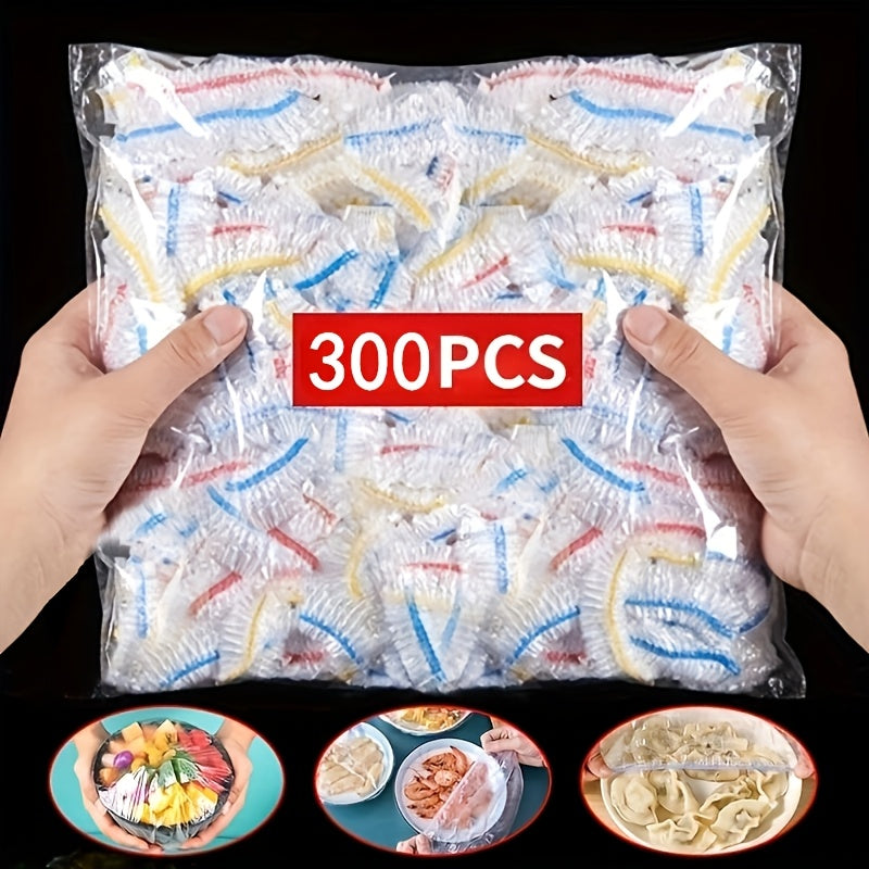 Одноразовые крышки для продуктов 25 см, пластиковая пленка из ПЭ для хранения на кухне и упаковки продуктов, упаковка из 100, 300 или 500