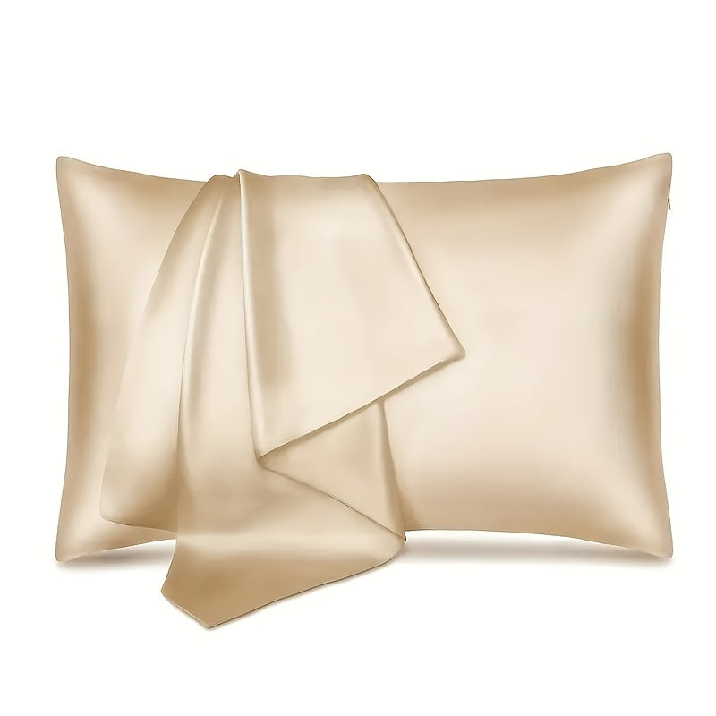 Silky Satin Pillowcase with Zipper Closure Breathable Stain-Resistant Durable