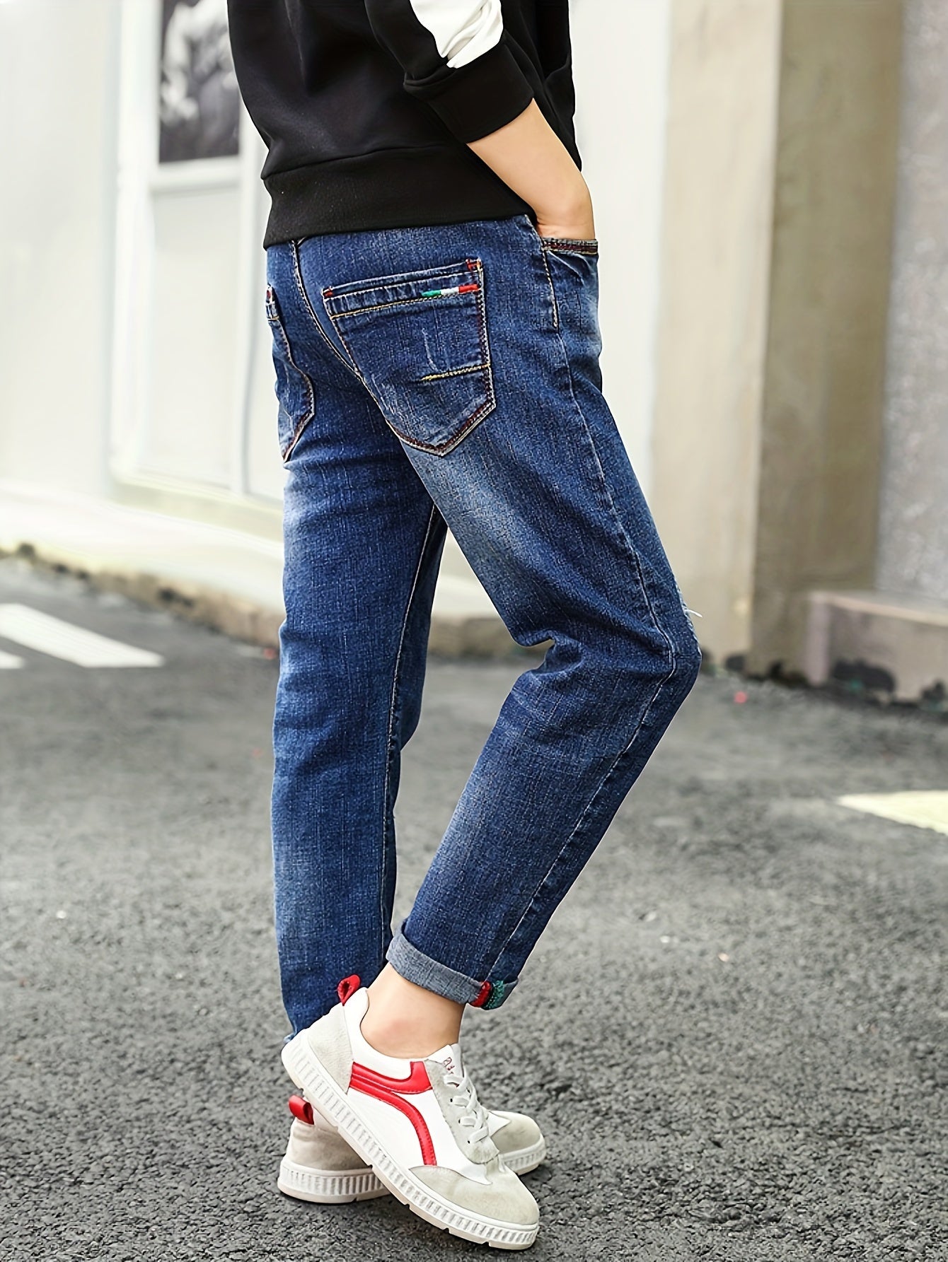 Boys Denim Long Pants Kids Casual Woven Cotton Blend Spring Summer Fall