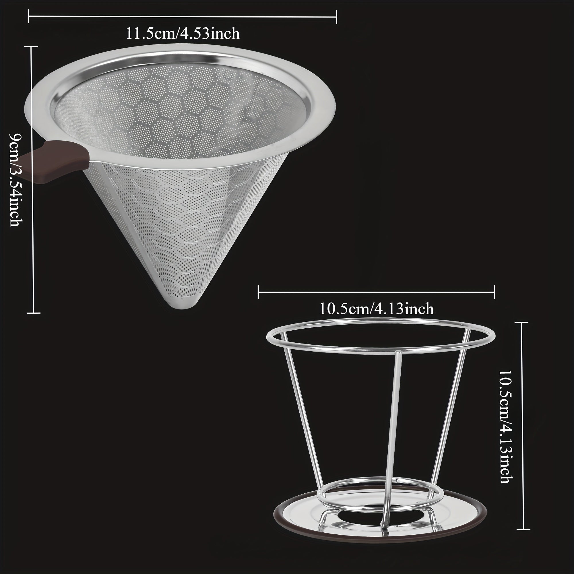 Stainless Steel Coffee Dripper Single Cup with Mesh Filter