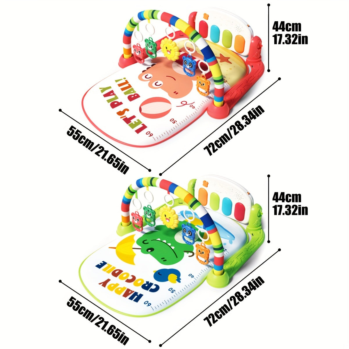 Infant Play Gym with Music and Piano Educational Activity Center for Ages 0-3 Polyester Mixed Color