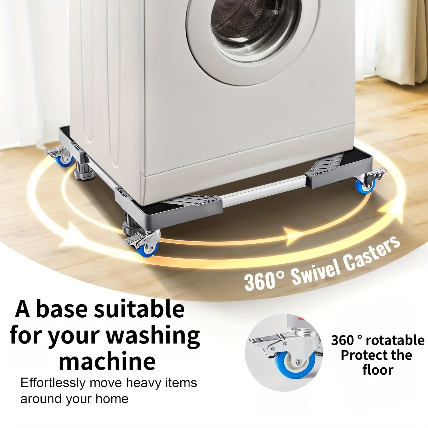 Stainless Steel Appliance Mobile Cart with Locking Wheels Adjustable Height