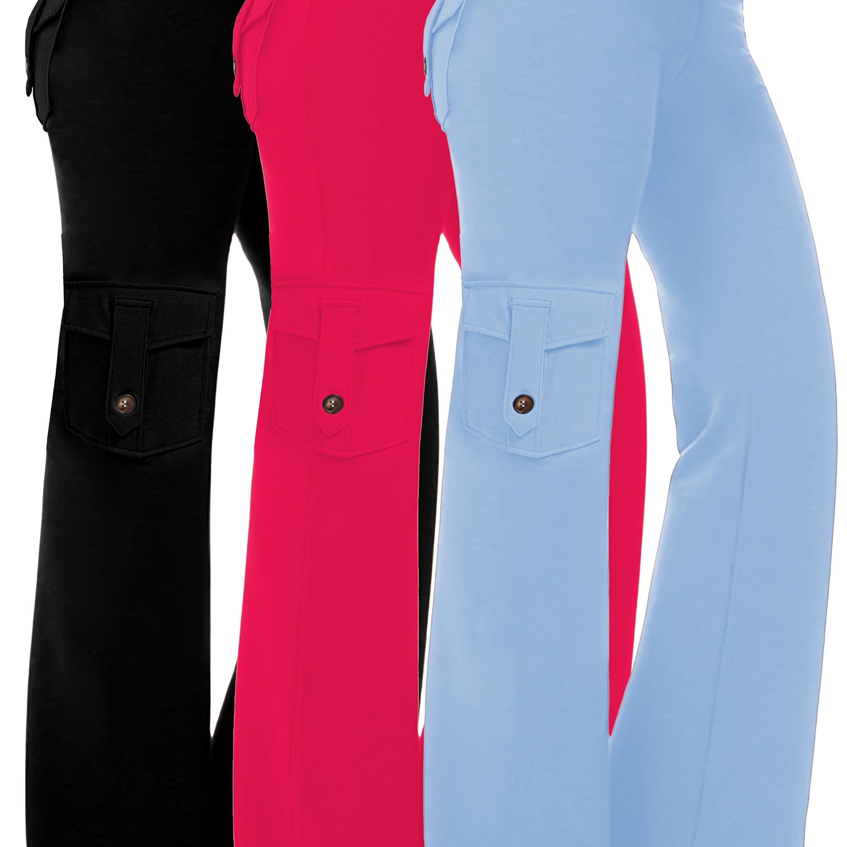 Plus Size Women's Wide-Leg High Waist Yoga Pants 3-Pack Breathable Workout