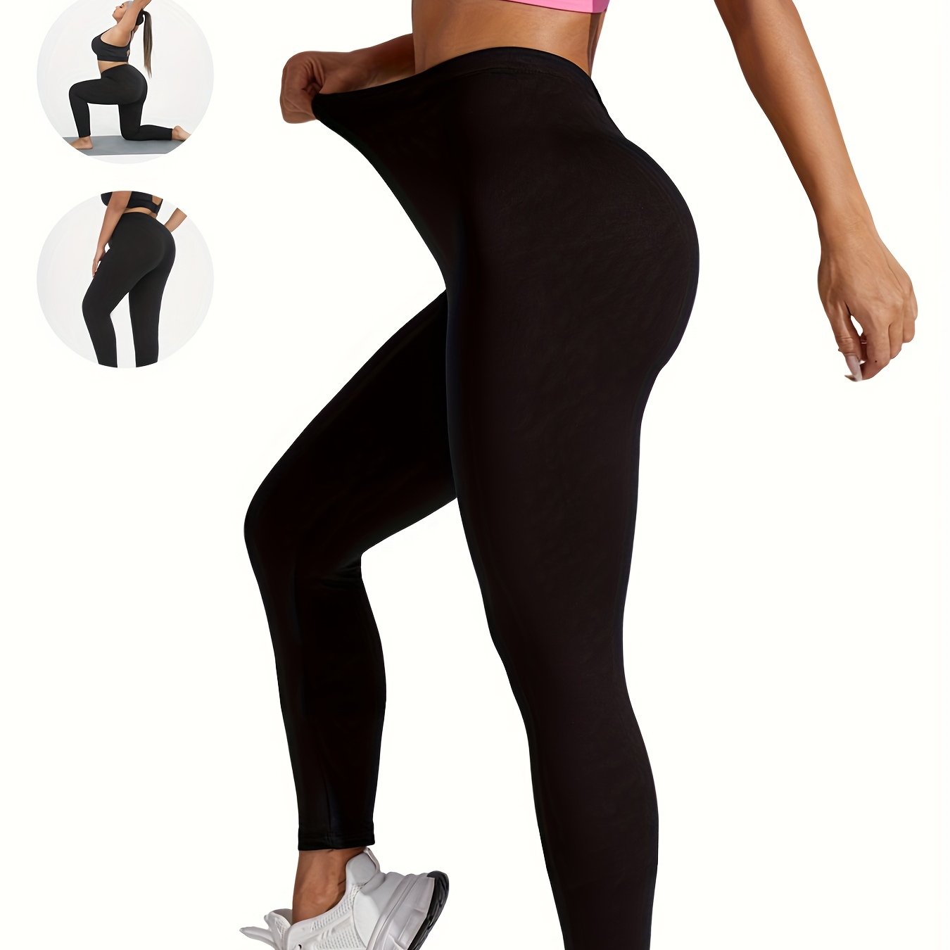 Leggings deportivos de talle alto para tallas grandes, suaves y opacos, ideales para yoga y running
