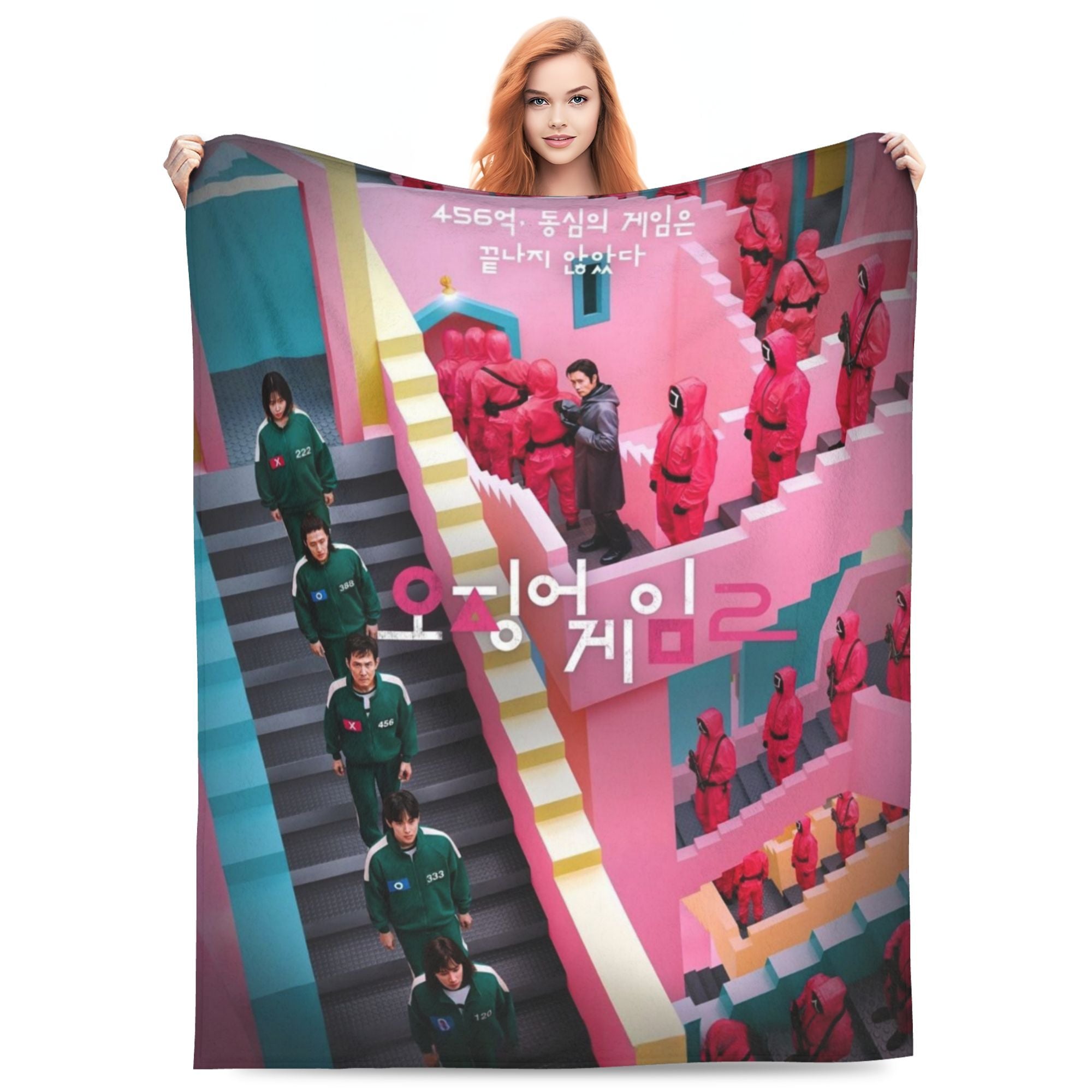 Flannel Throw Blanket Soft Warm Vibrant Colors Modern Design for Sofa Bed Camping