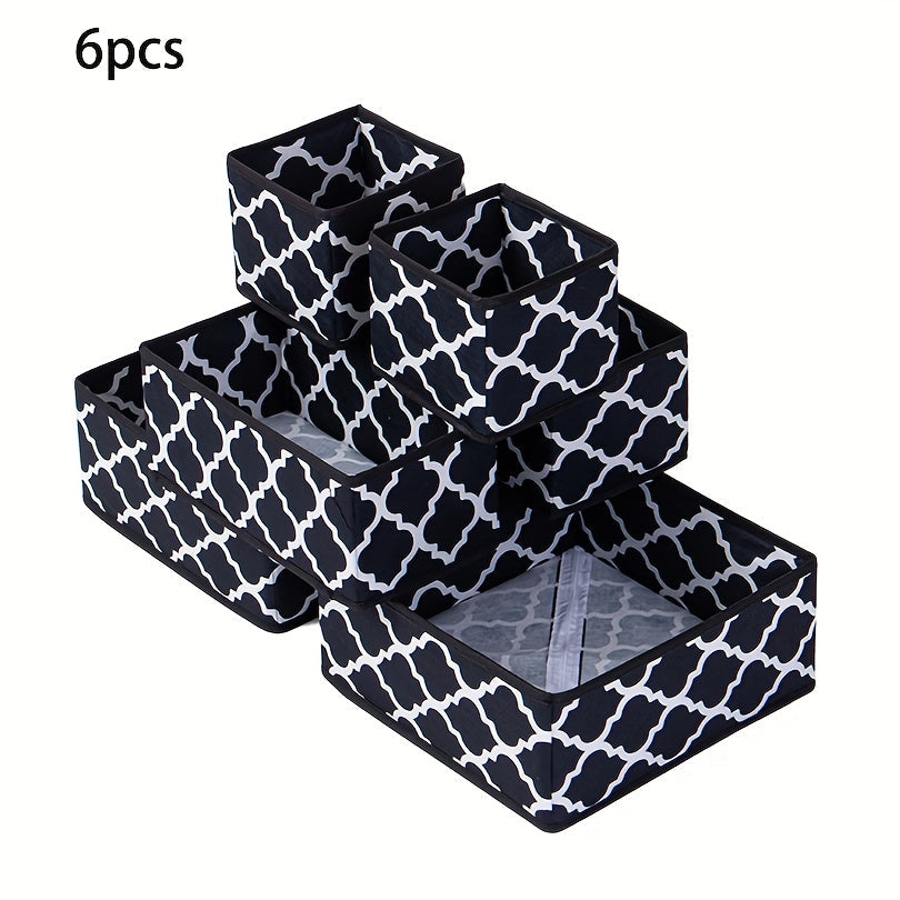 Set of 6 Fabric Drawer Organizers for Clothes and Socks with Animal Prints