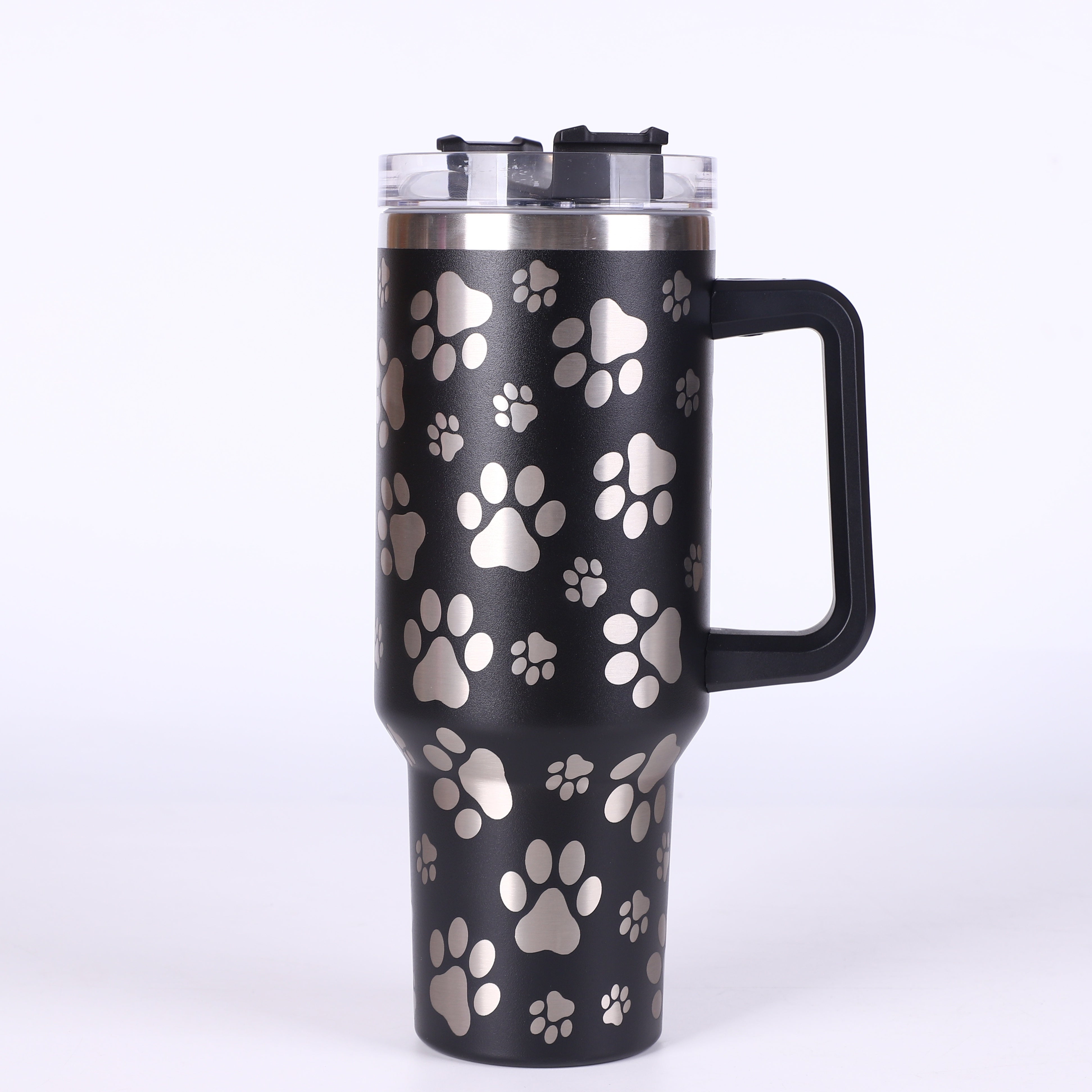 Taza de viaje de acero inoxidable aislado de 40 oz con doble pared y vacío, con tapa y asa para coche y uso diario