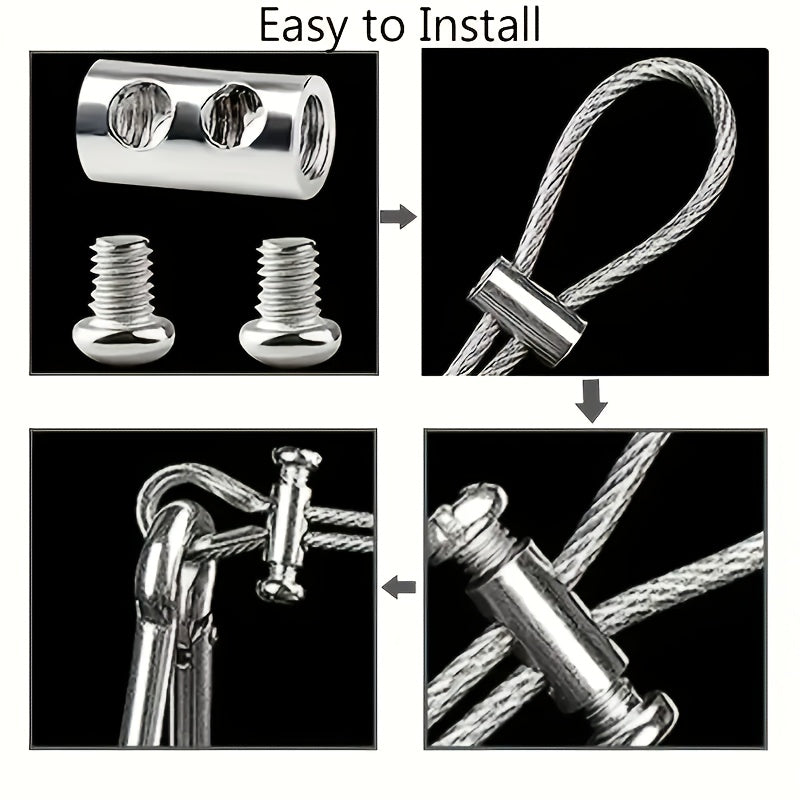 12pcs Metal Wire Rope Clamps Adjustable Locking Clips for Cables and Decorations