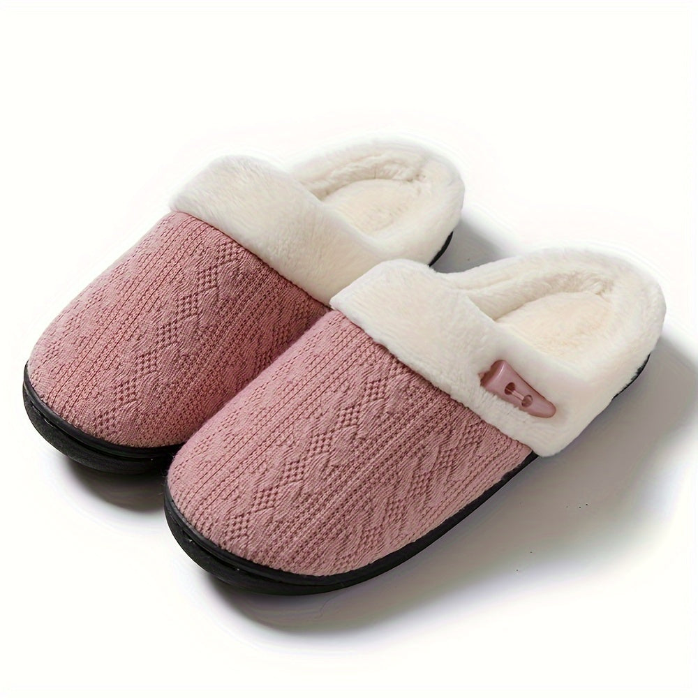 Women's Warm Plush Indoor Slippers, Non-slip Cozy Soft Sole Slides