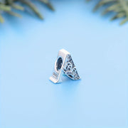 Sterling Silver Alphabet and Butterfly Charm Beads with Cubic Zirconia for Jewelry Making