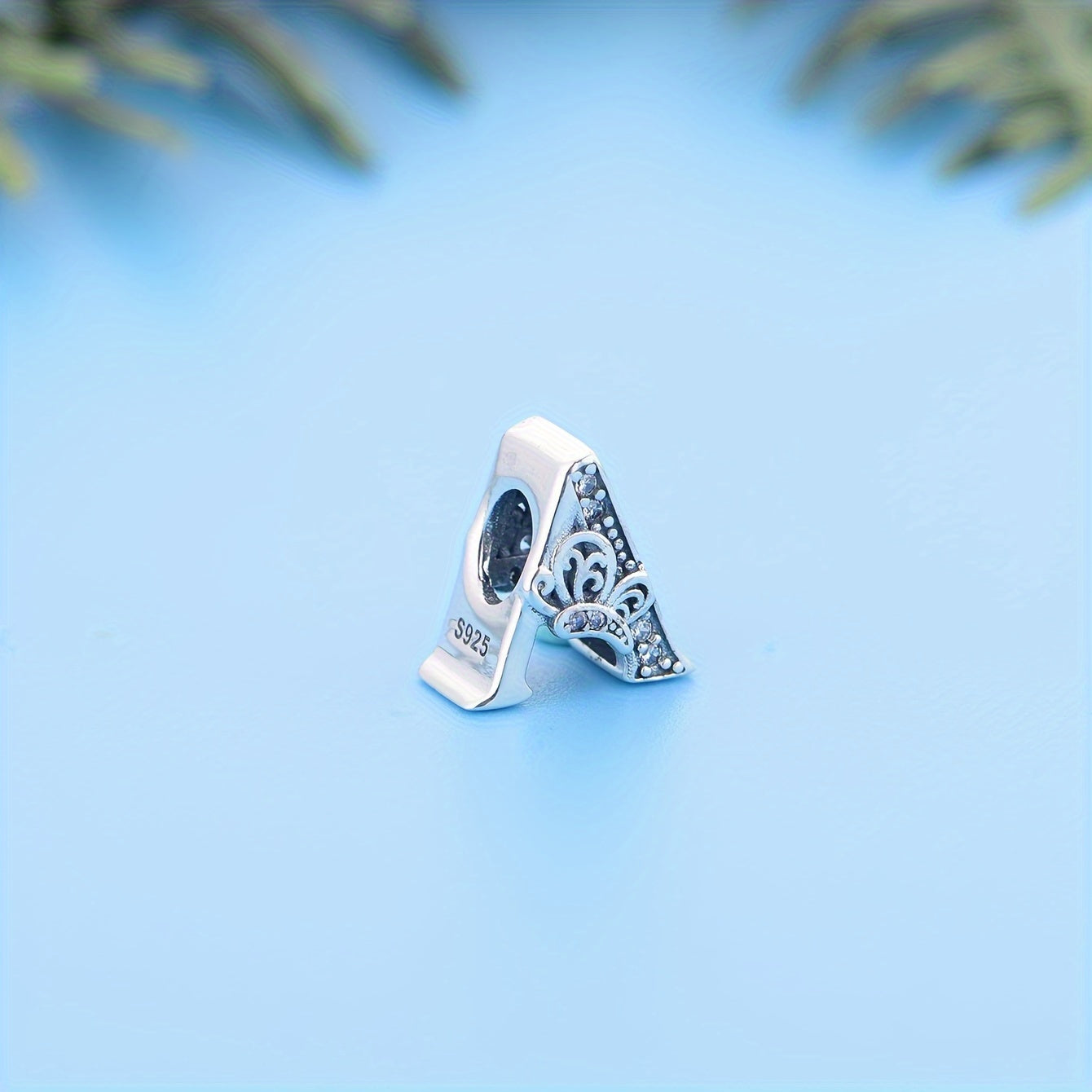 Sterling Silver Alphabet and Butterfly Charm Beads with Cubic Zirconia for Jewelry Making