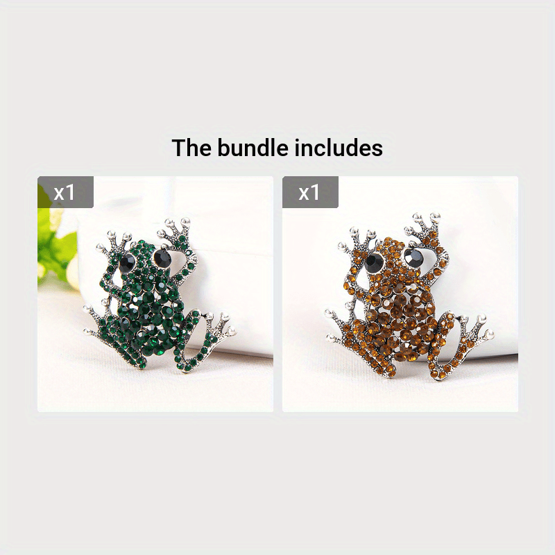 Vibrant Rhinestone Frog Brooch Pin Animal Design for Gift and Everyday Wear