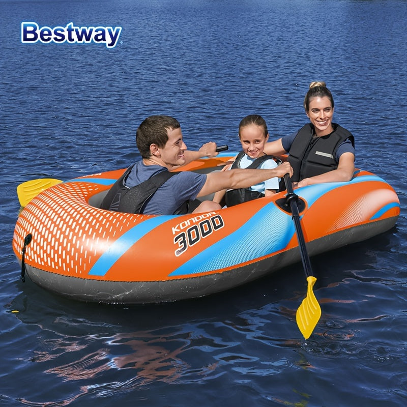 Inflatable Kayak for 1-3 People with Fast Inflation System and Rudder Orange PVC