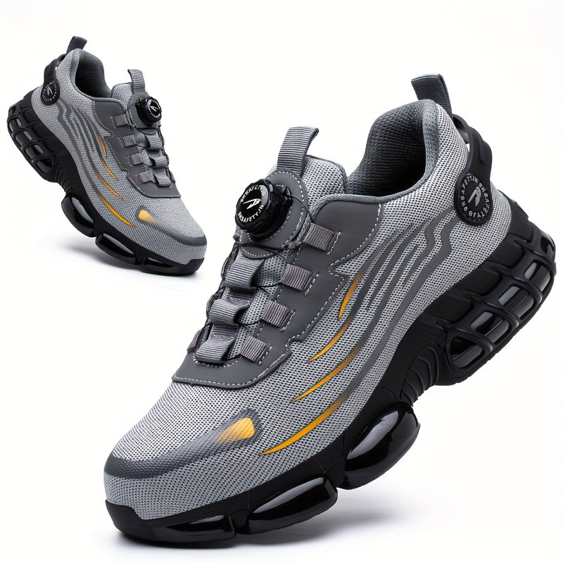 Unisex Safety Shoes Lightweight Fabric Steel Toe All-Season Work Shoes