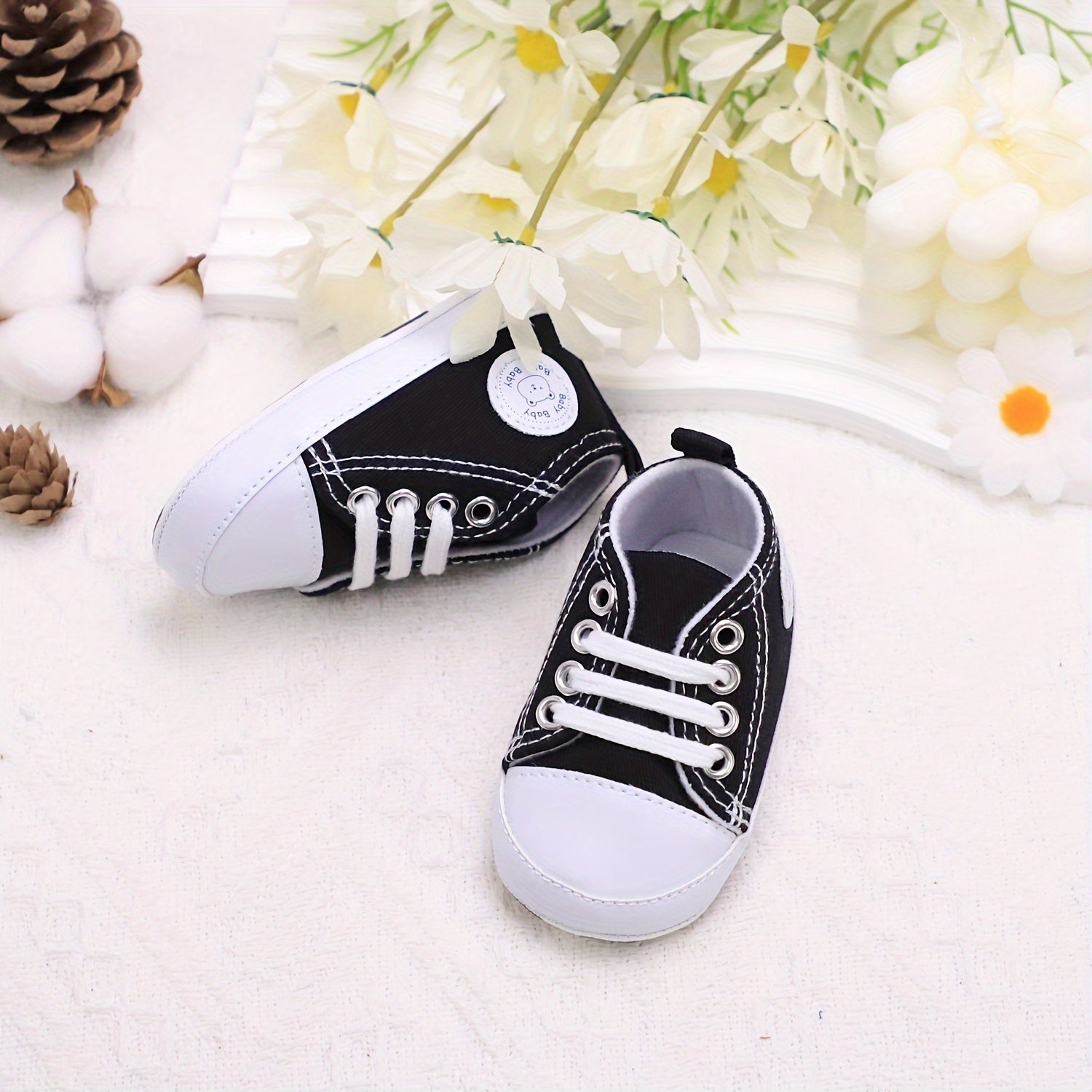 Baby Boys Canvas Sneakers Low Top Spring Fall Casual Non-Slip Lightweight Shoes