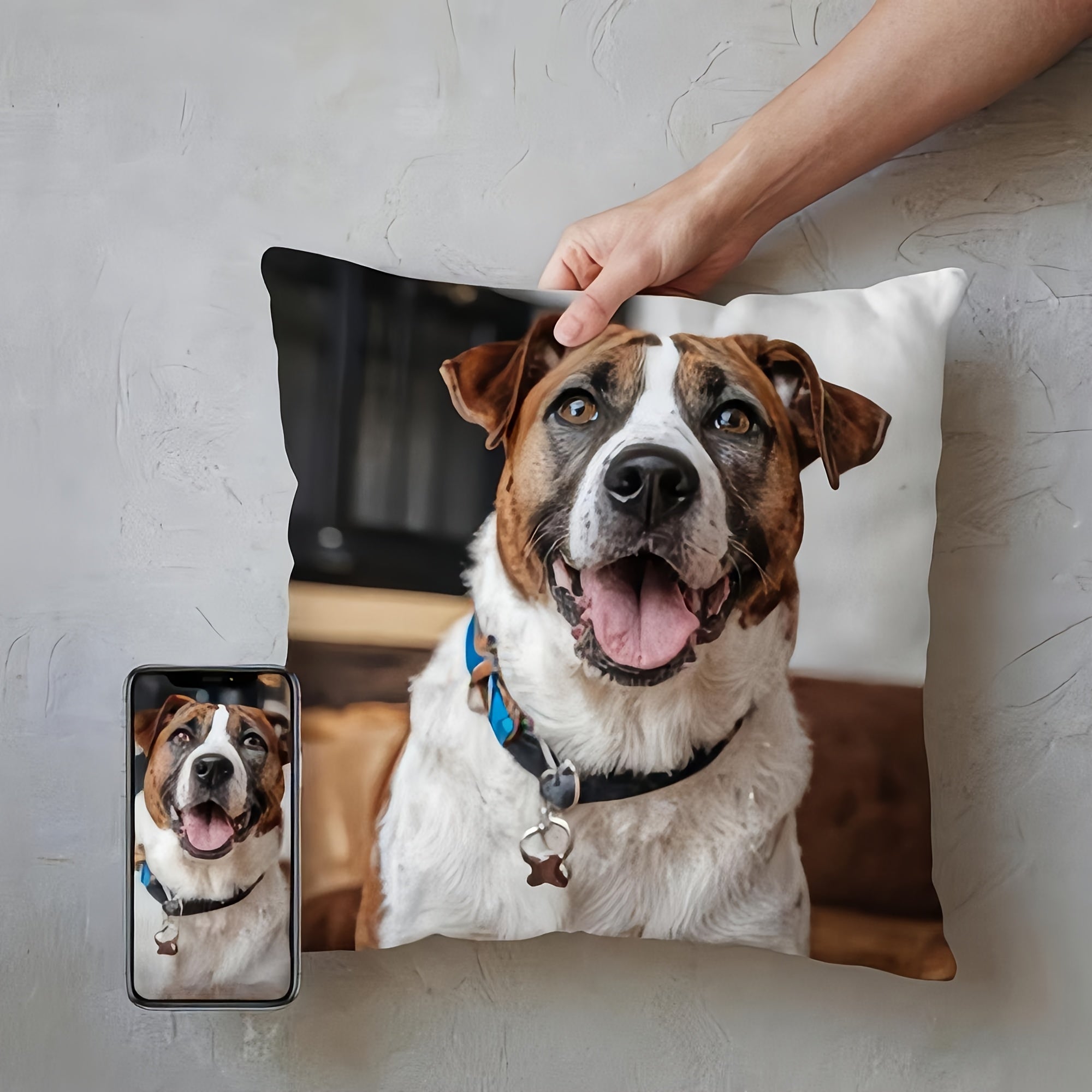 Soft Short Plush Pet Photo Pillowcase 45.72x45.72 cm Single-Sided Print Cushion Cover for Home Decor