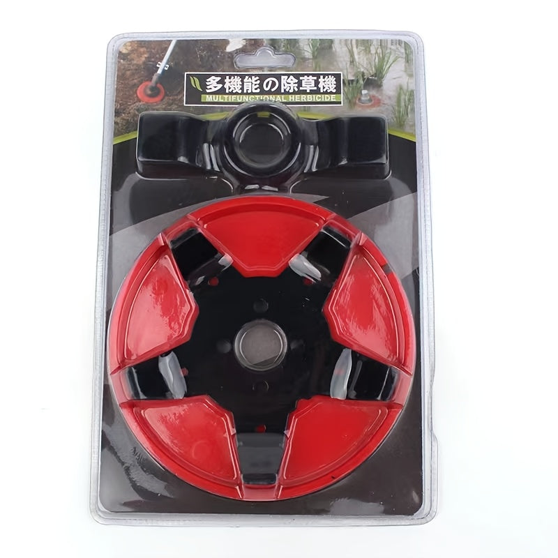 Dual-Purpose Garden Weeder Plate with Interchangeable Blades for Lawn Mower and Weed Eater