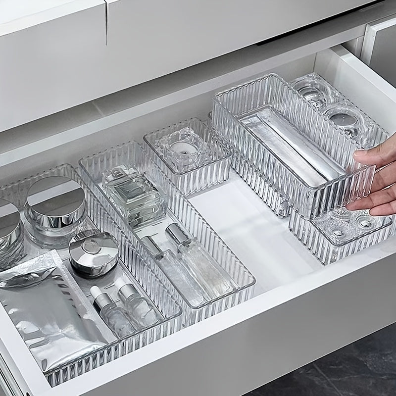 6/7/8pcs Acrylic Transparent Makeup Storage Organizer for Office and Home