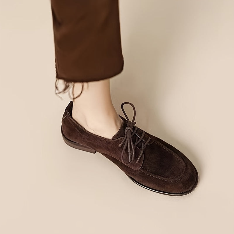 Women's Solid Color Oxford Shoes Microfiber Upper All-Season Plain Toe