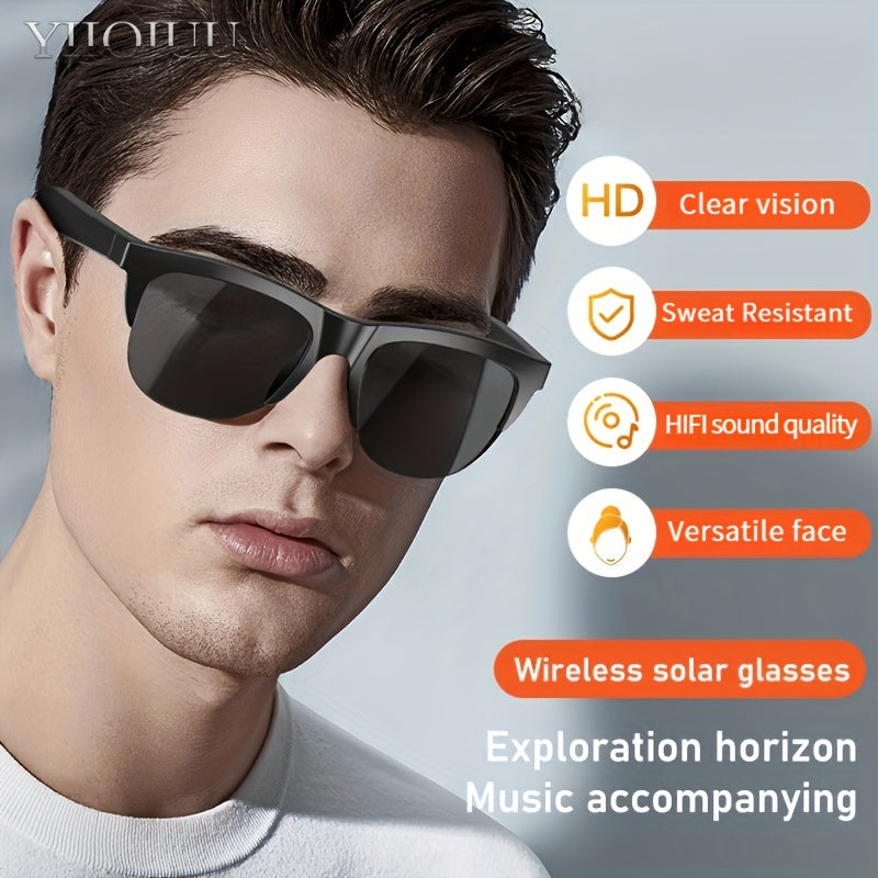 Smart Wireless Glasses with Call Music HD Sound Long Battery Life Black