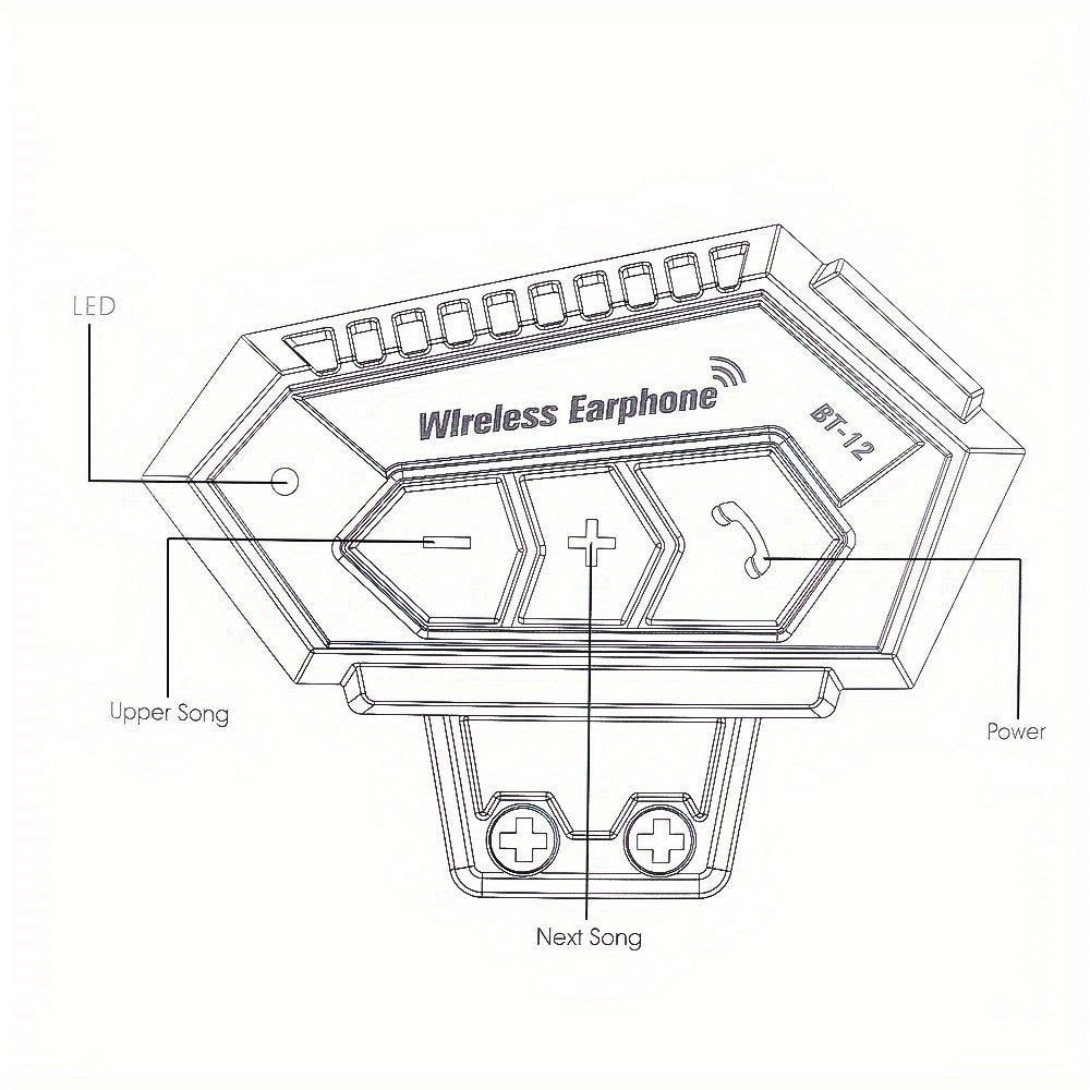 Motorcycle Helmet Headset Wireless 5.0 Hands-Free Calling Stereo Music