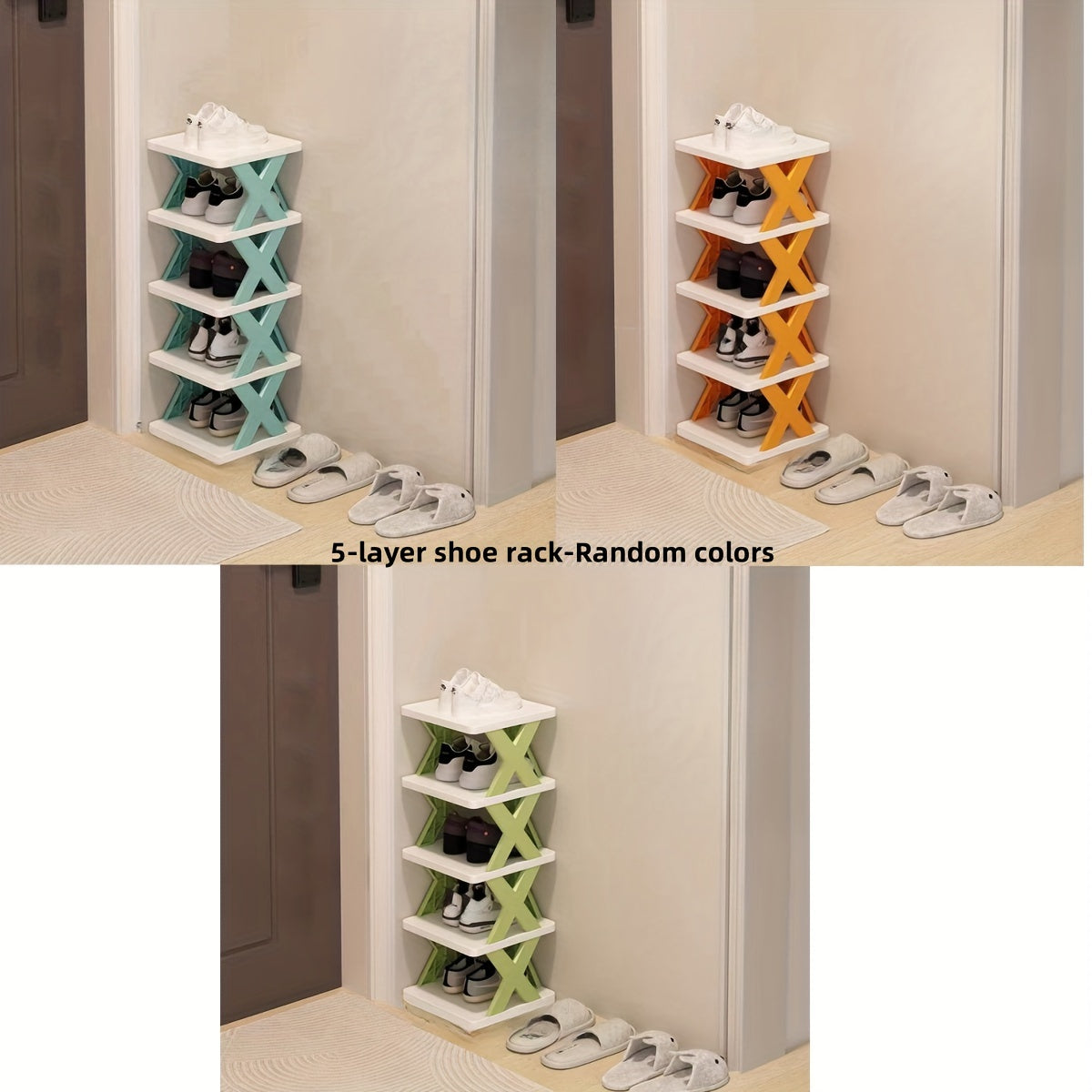 Portable Plastic Shoe Rack Organizer Space-Saving Mini Shoe Shelf for Home Office