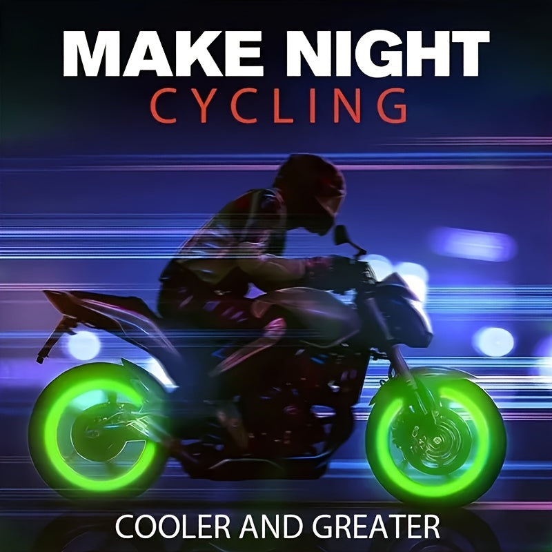 Glow-in-the-Dark Tire Valve Caps for Cars and Motorcycles Durable Plastic Bright Green Light
