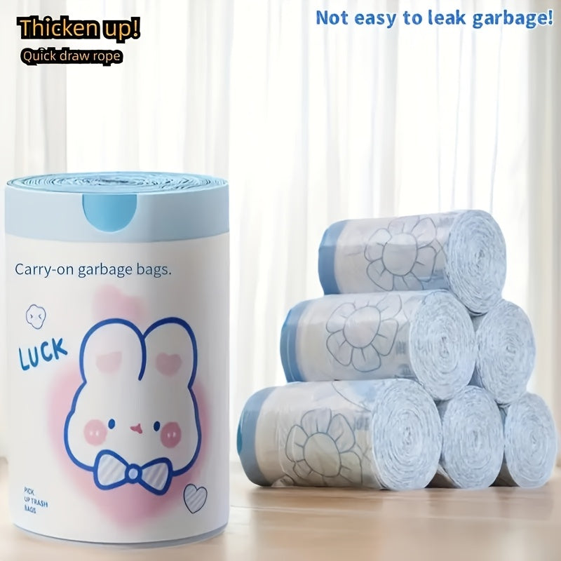 Cartoon Drawstring Garbage Bags Leak-Proof HDPE Heavy Duty 5.99KG Capacity