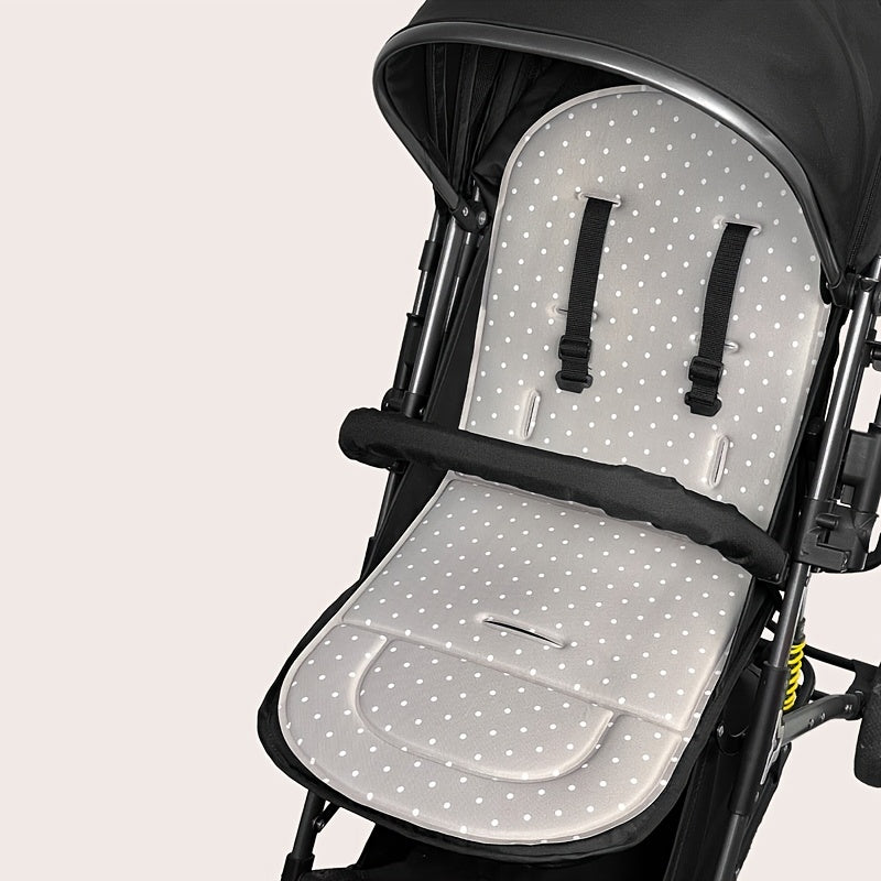 Baby Stroller Cushion for Infants and Toddlers 0-3 Breathable Polyester Light Grey Polka Dot