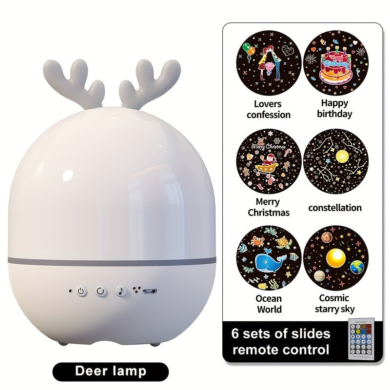 Children's Night Light with Starry Sky Projector and Galaxy Night Light 360° Rotation 8 Music Options Bedside Lamp for Boys and Girls