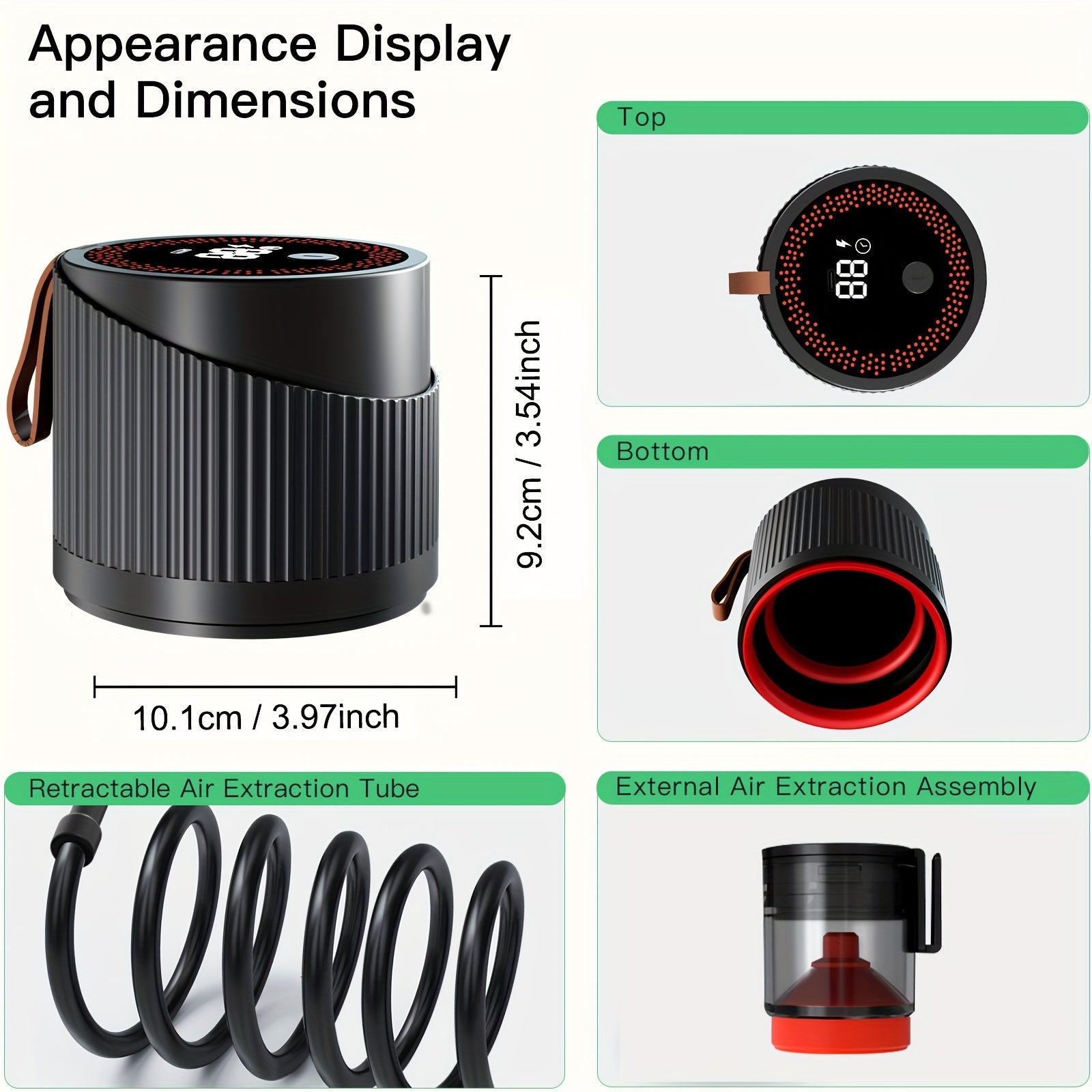 Kit de sellador al vacío para tarro de cristal eléctrico para conservar alimentos y almacenamiento de vino