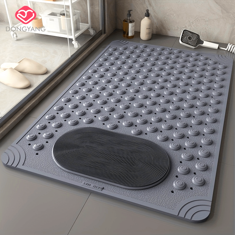 Anti-Slip Shower Mat with Drain Holes and Suction Cups for Bathroom Safety