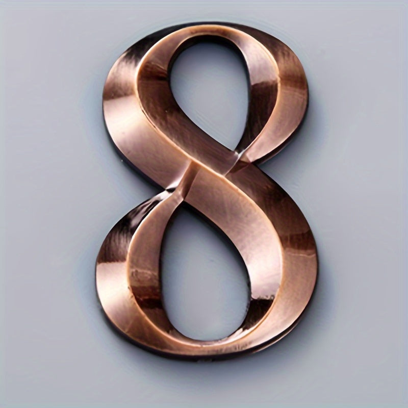 Self-Adhesive Rhombus House Number Sign Resin Copper for Hotels Apartments Modern Homes