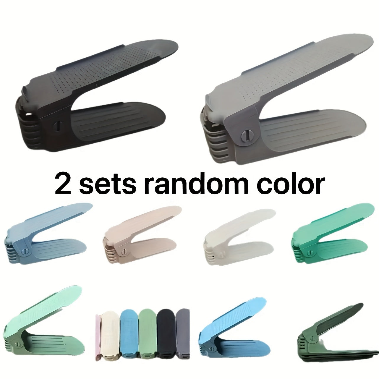 Kiyim shkaflari uchun ikki qatlamli poyabzal javoni, joyni tejash, sozlanadigan darajalar