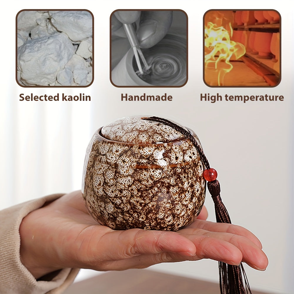 Keramika Mini choy bankasi 70ml portativ oziq-ovqat uchun xavfsiz konteyner, shirinliklar, qahva kukuni uchun