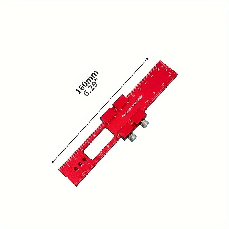 Regla de bolsillo en aluminio en forma de T para carpintería y manualidades