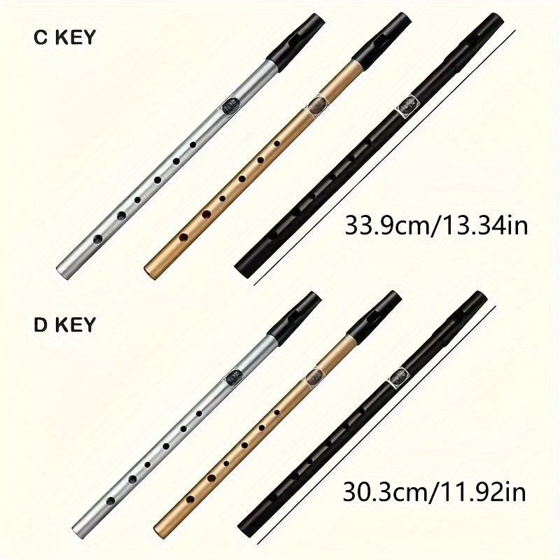 Ирландская свистулька в тональностях C/D, классическая, из алюминиевого сплава, для начинающих, черная, синяя, золотая, серая